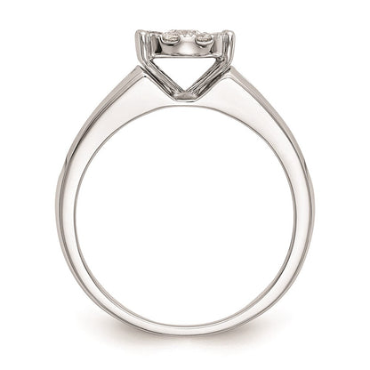 14K Weißgold Verlobungsring mit natürlichen Diamanten im Cluster-Design, komplett besetzt