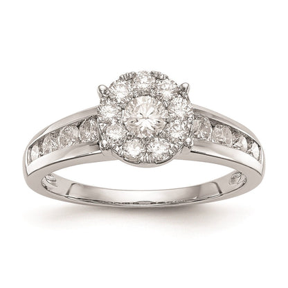 14K Weißgold Verlobungsring mit natürlichen Diamanten im Cluster-Design, komplett besetzt