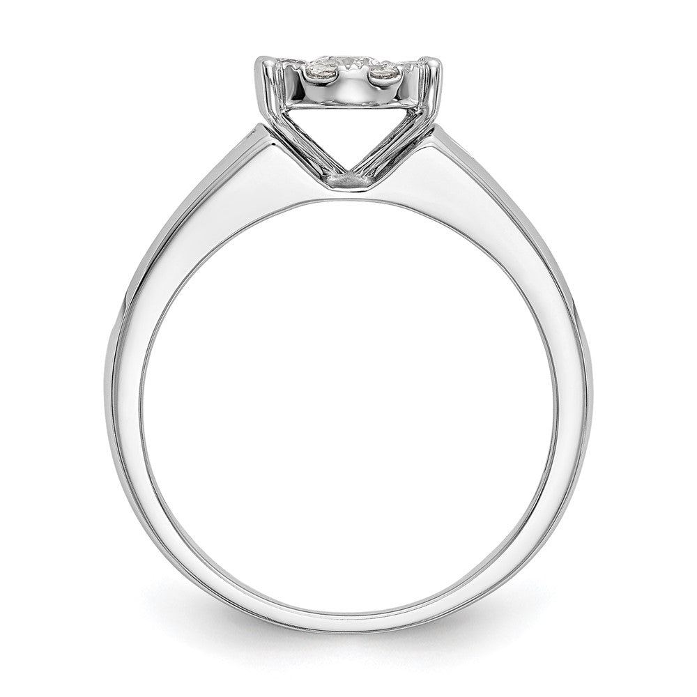 14K Weißgold Verlobungsring mit Diamant-Cluster aus laborgezüchteten Diamanten VS/SI FGH