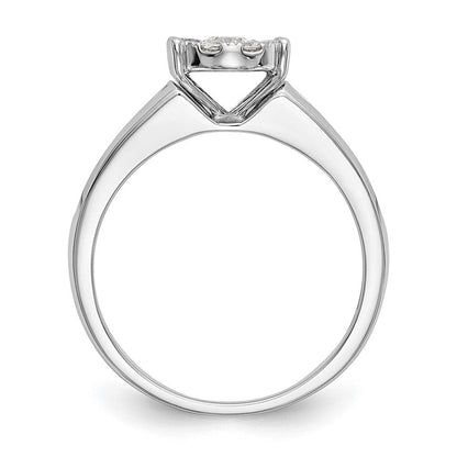14K Weißgold Verlobungsring mit Diamant-Cluster aus laborgezüchteten Diamanten VS/SI FGH