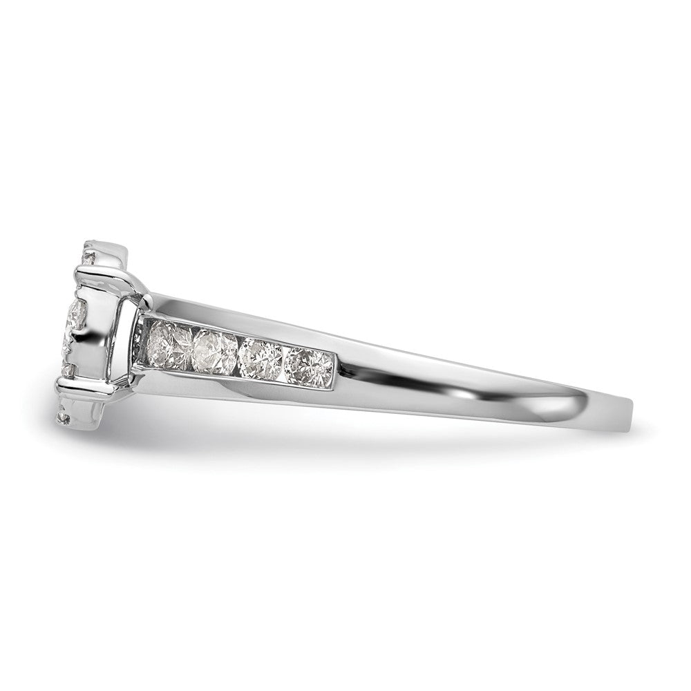 14K Weißgold Verlobungsring mit Diamant-Cluster aus laborgezüchteten Diamanten VS/SI FGH