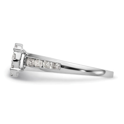 14K Weißgold Verlobungsring mit Diamant-Cluster aus laborgezüchteten Diamanten VS/SI FGH