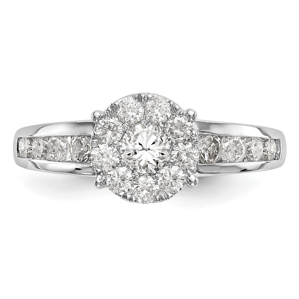14K Weißgold Verlobungsring mit Diamant-Cluster aus laborgezüchteten Diamanten VS/SI FGH