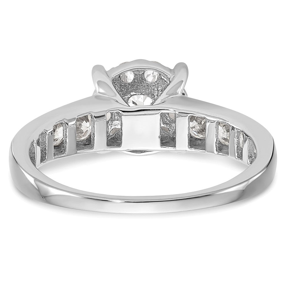 14K Weißgold Verlobungsring mit Diamant-Cluster aus laborgezüchteten Diamanten VS/SI FGH