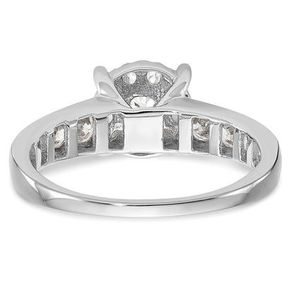 14K Weißgold Verlobungsring mit Diamant-Cluster aus laborgezüchteten Diamanten VS/SI FGH