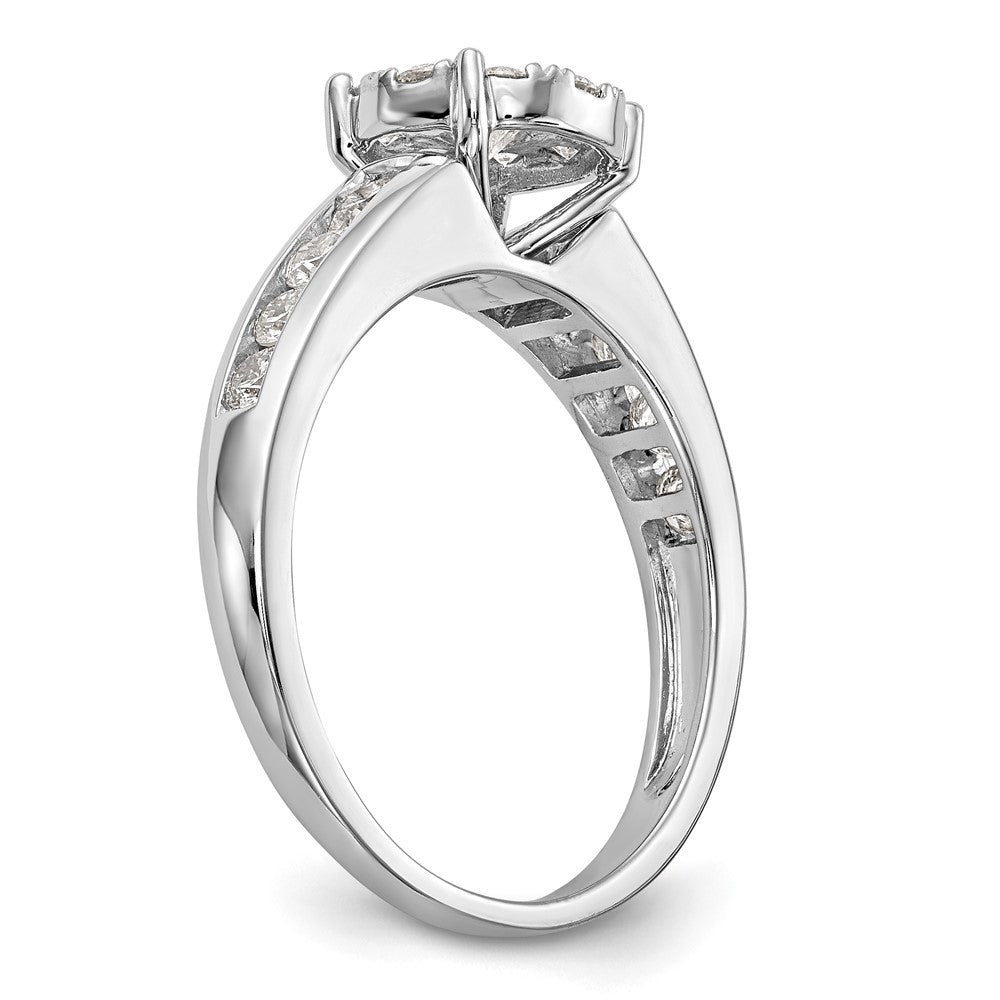 14K Weißgold Verlobungsring mit Diamant-Cluster aus laborgezüchteten Diamanten VS/SI FGH