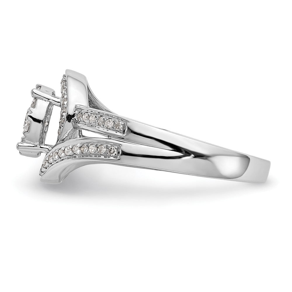 14K Weißgold Diamant-Cluster-Verlobungsring mit echten Diamanten, komplett besetzt