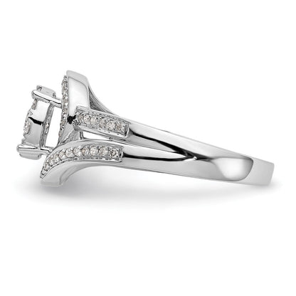 14K Weißgold Diamant-Cluster-Verlobungsring mit echten Diamanten, komplett besetzt