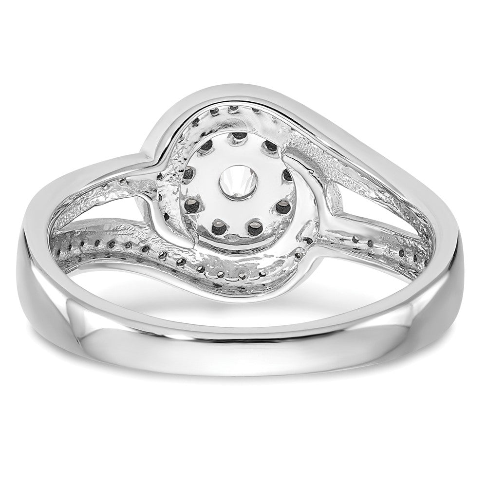 14K Weißgold Diamant-Cluster-Verlobungsring mit echten Diamanten, komplett besetzt