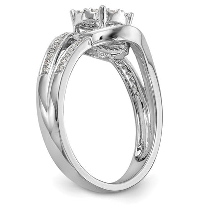 14K Weißgold Diamant-Cluster-Verlobungsring mit echten Diamanten, komplett besetzt