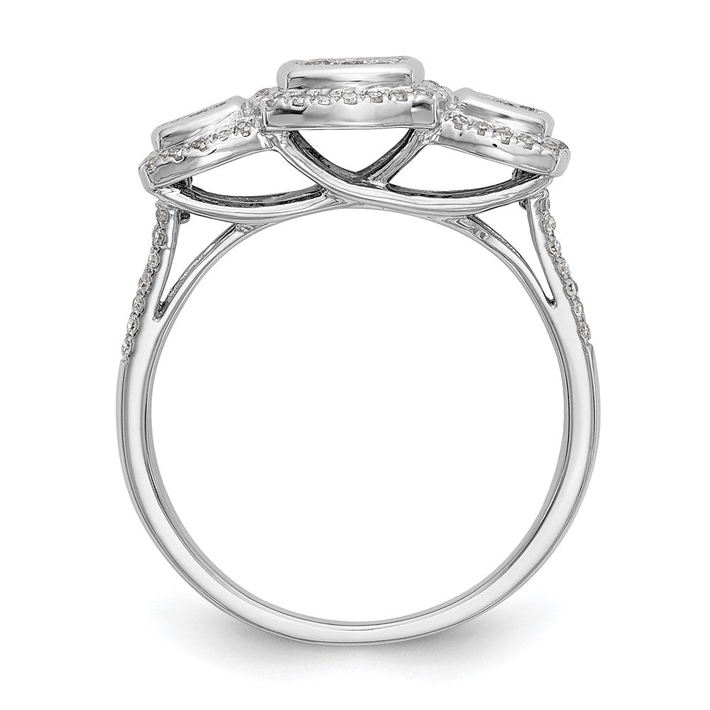 14K Weißgold Verlobungsring mit natürlichen Diamanten im Cluster-Design, komplett besetzt