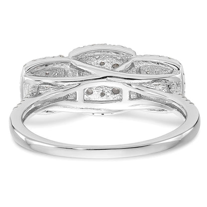 14K Weißgold Verlobungsring mit natürlichen Diamanten im Cluster-Design, komplett besetzt