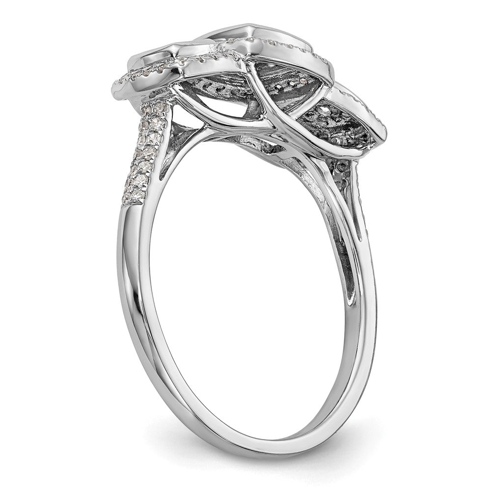 14K Weißgold Komplett Diamant Cluster Verlobungsring