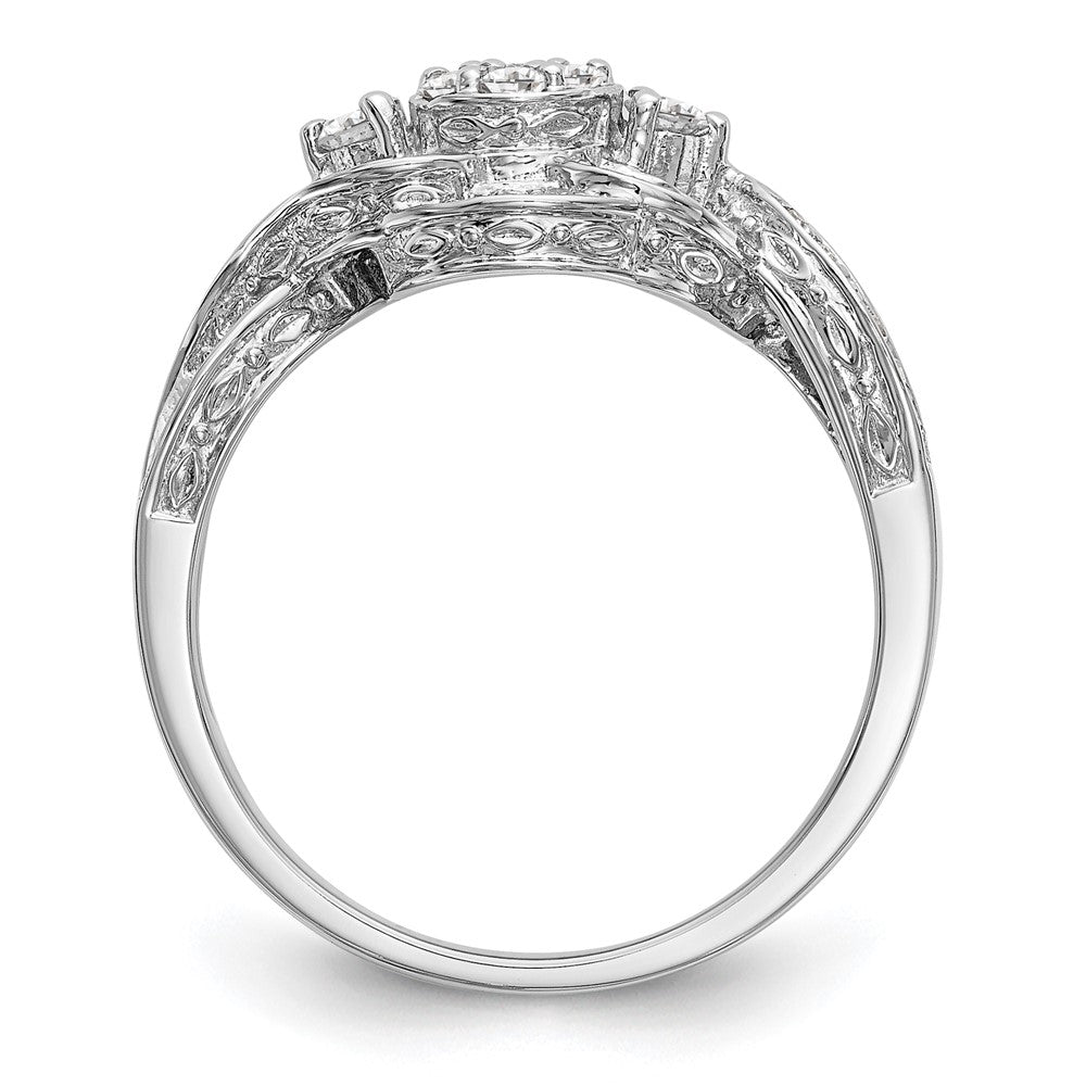 14K Weißgold Verlobungsring mit natürlichen Diamanten im Cluster-Design, vollständig besetzt