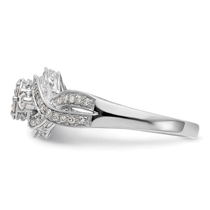 14K Weißgold Komplett Diamant Cluster Verlobungsring