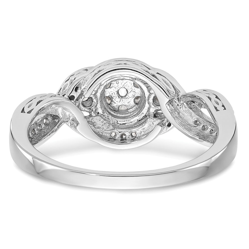 14K Weißgold Verlobungsring mit natürlichen Diamanten im Cluster-Design, vollständig besetzt