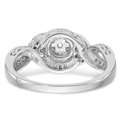 14K Weißgold Verlobungsring mit natürlichen Diamanten im Cluster-Design, vollständig besetzt
