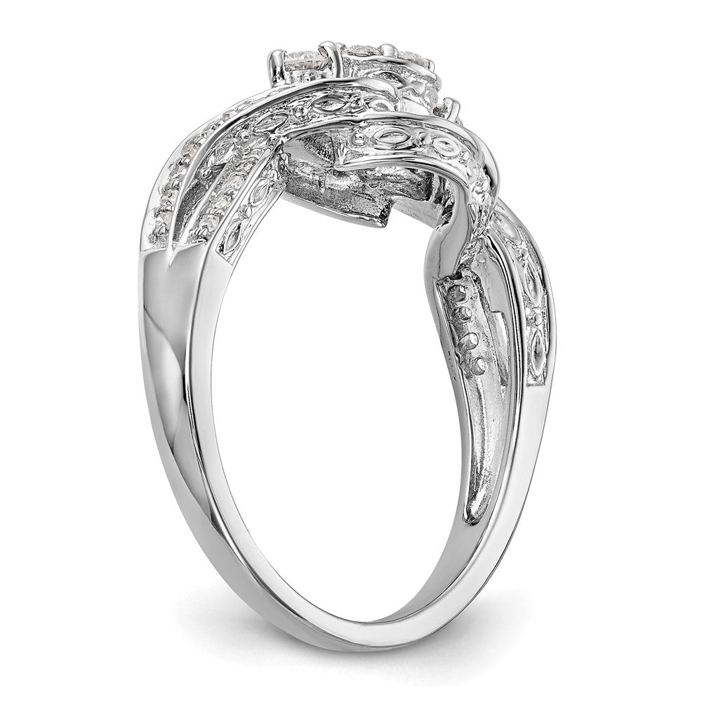 14K Weißgold Verlobungsring mit natürlichen Diamanten im Cluster-Design, vollständig besetzt