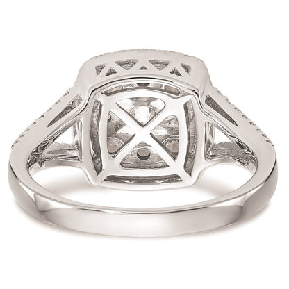 14K Weißgold Diamant-Cluster-Verlobungsring, komplett mit echten Diamanten besetzt