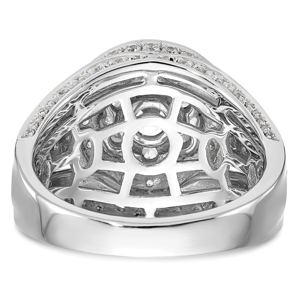 14K Weißgold Verlobungsring mit natürlichen Diamanten im Cluster-Design, vollständig besetzt