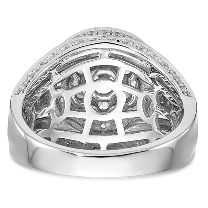 14K Weißgold Verlobungsring mit natürlichen Diamanten im Cluster-Design, vollständig besetzt
