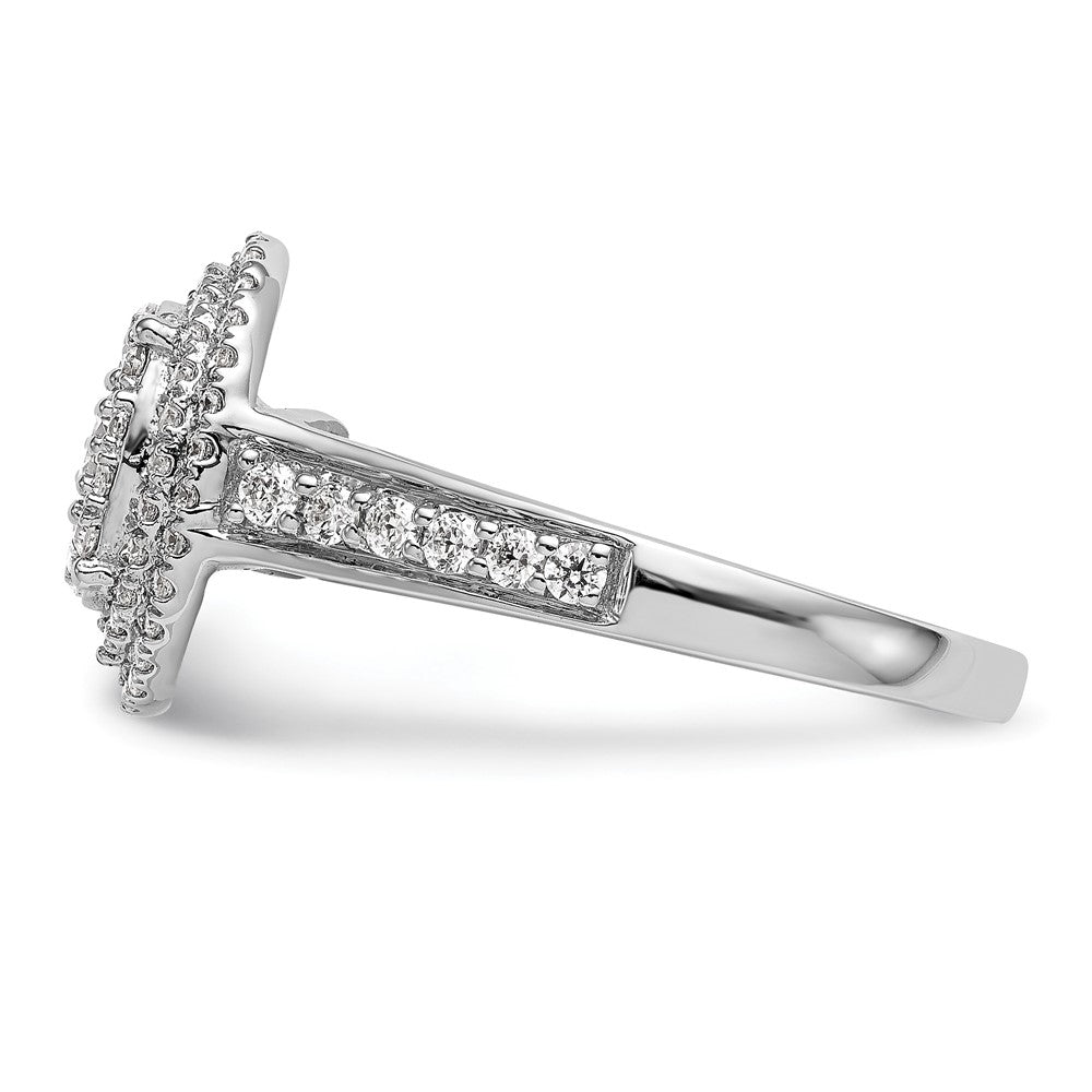 Verlobungsring mit Diamant-Cluster aus 14K Weißgold, natürliche Diamanten