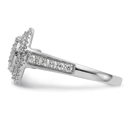 Verlobungsring mit Diamant-Cluster aus 14K Weißgold, natürliche Diamanten