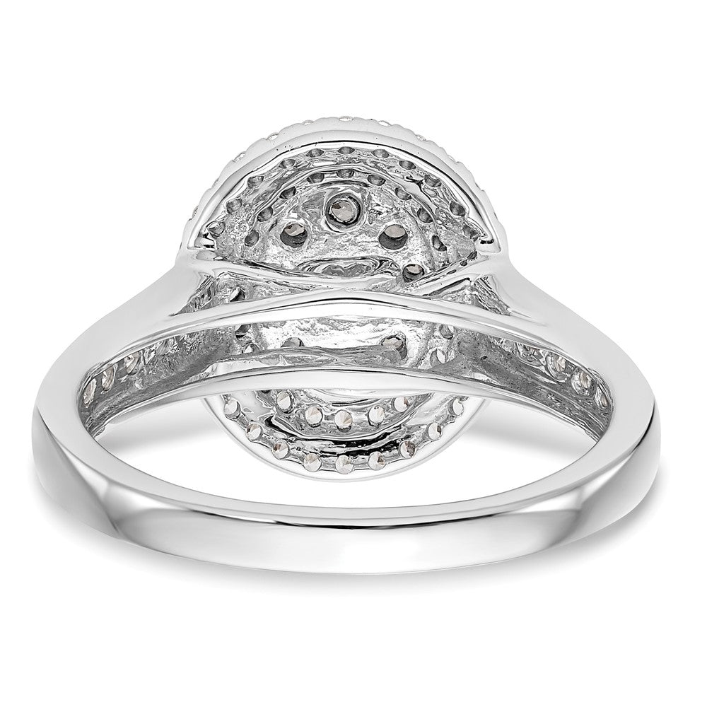 Verlobungsring mit Diamant-Cluster aus 14K Weißgold, natürliche Diamanten