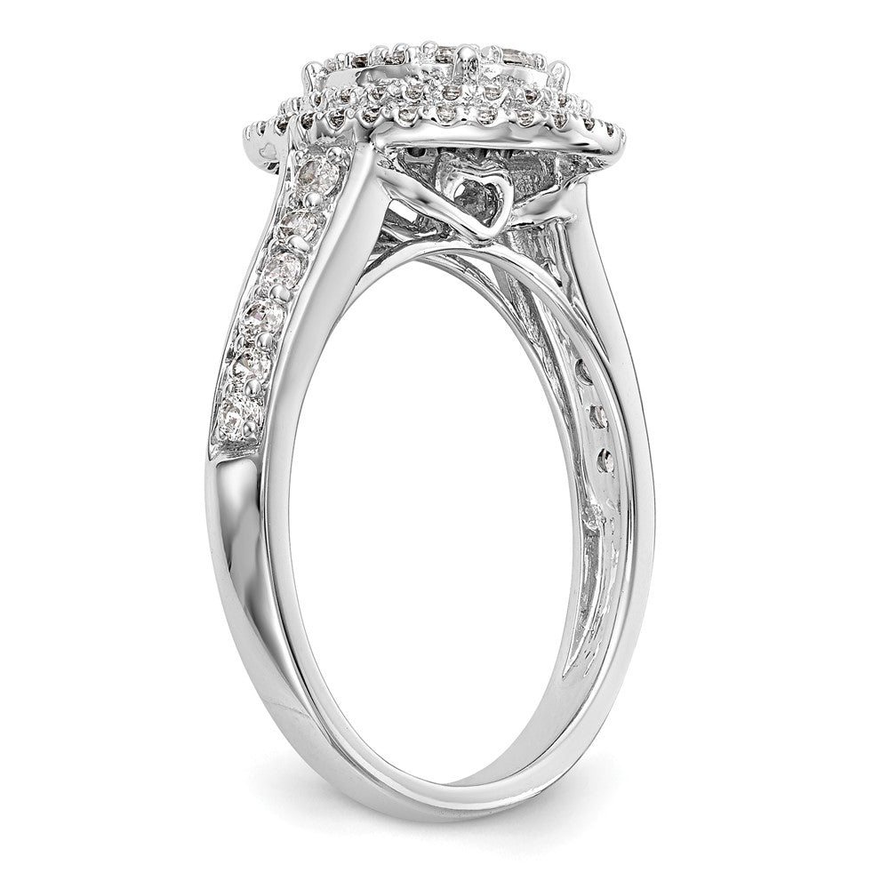 Verlobungsring mit Diamant-Cluster aus 14K Weißgold, natürliche Diamanten