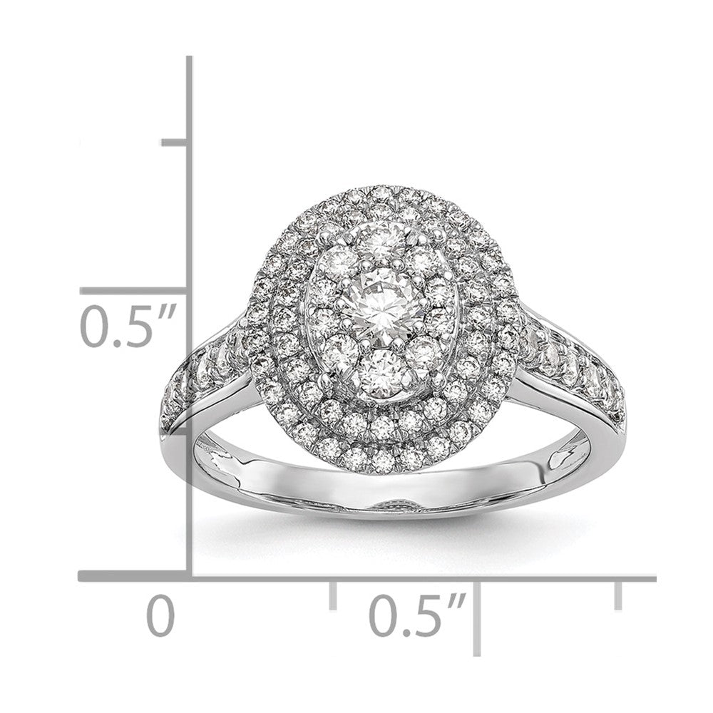 Verlobungsring mit Diamant-Cluster aus 14K Weißgold, natürliche Diamanten