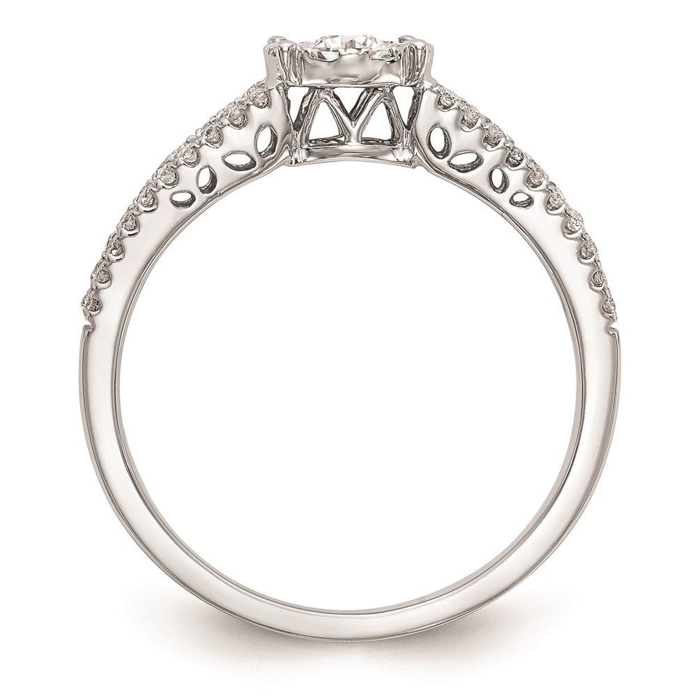 14K Weißgold Verlobungsring mit natürlichen Diamanten im Cluster-Design, komplett besetzt