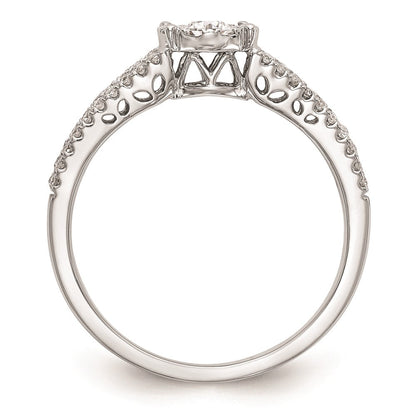 14K Weißgold Verlobungsring mit natürlichen Diamanten im Cluster-Design, komplett besetzt
