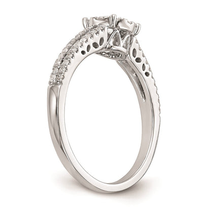 14K Weißgold Verlobungsring mit natürlichen Diamanten im Cluster-Design, komplett besetzt