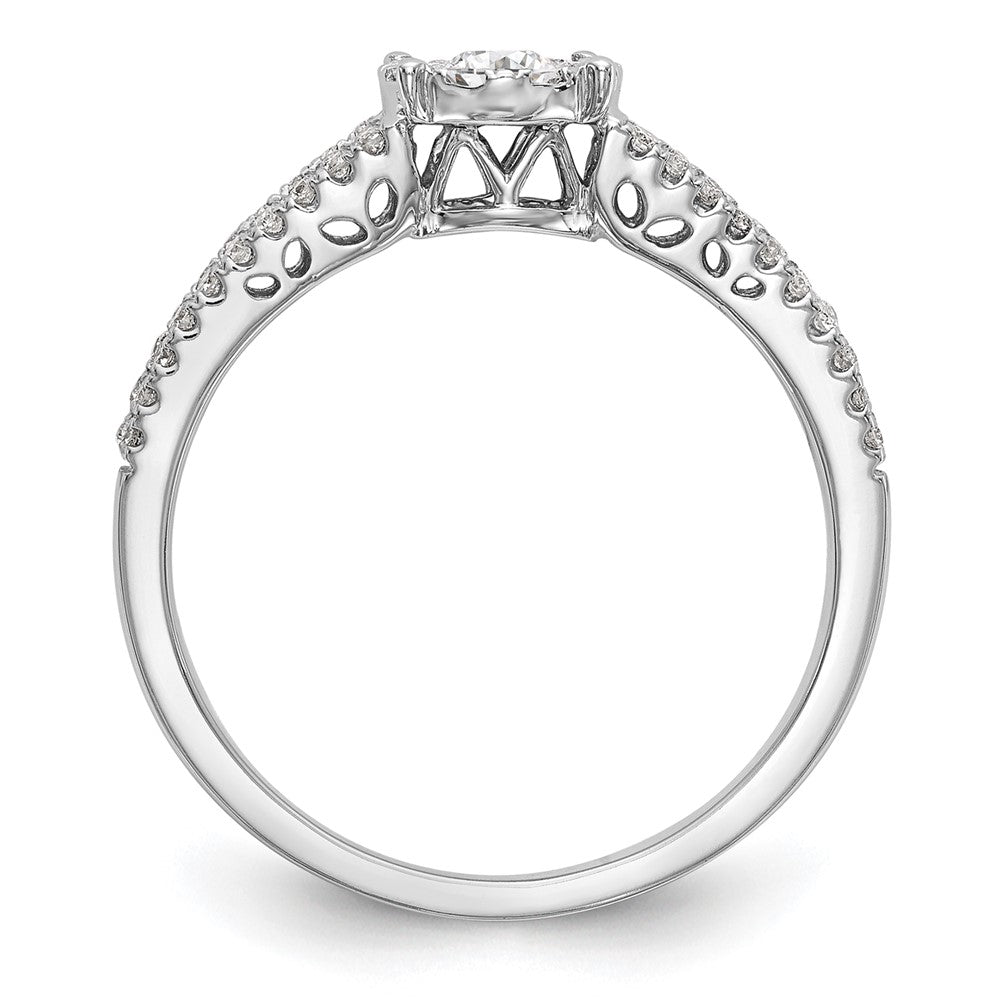 14K Weißgold Verlobungsring mit Diamant-Cluster, Labor gezüchtet, VS/SI+ G+