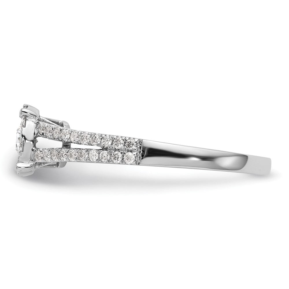 14K Weißgold Verlobungsring mit Diamant-Cluster, Labor gezüchtet, VS/SI+ G+