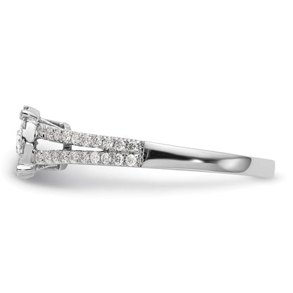 14K Weißgold Verlobungsring mit Diamant-Cluster, Labor gezüchtet, VS/SI+ G+