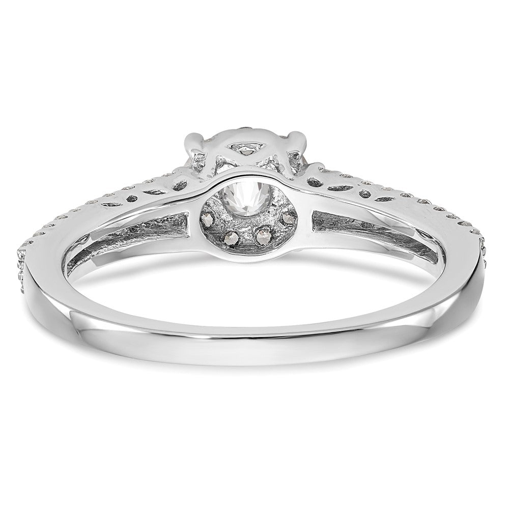14K Weißgold Verlobungsring mit Diamant-Cluster, Labor gezüchtet, VS/SI+ G+