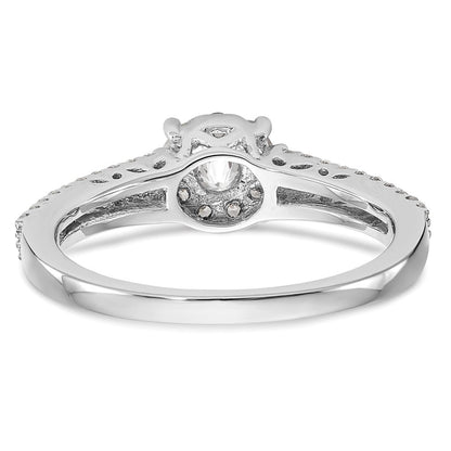 14K Weißgold Verlobungsring mit Diamant-Cluster, Labor gezüchtet, VS/SI+ G+