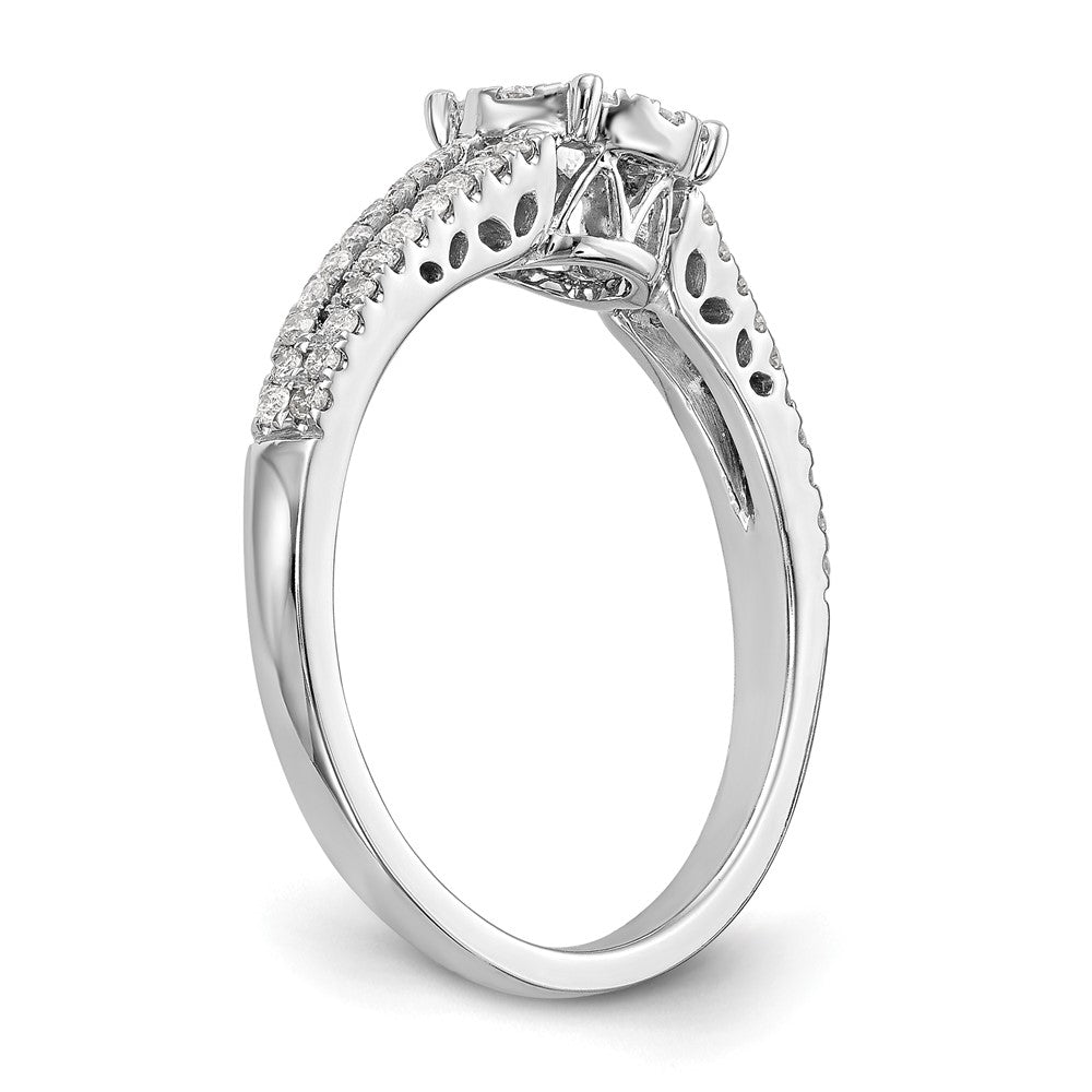 14K Weißgold Verlobungsring mit Diamant-Cluster, Labor gezüchtet, VS/SI+ G+