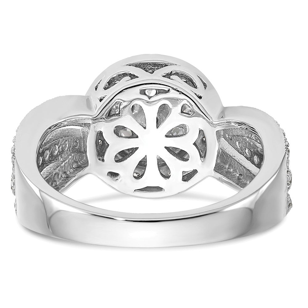 14K Weißgold Verlobungsring mit natürlichem Diamant-Cluster
