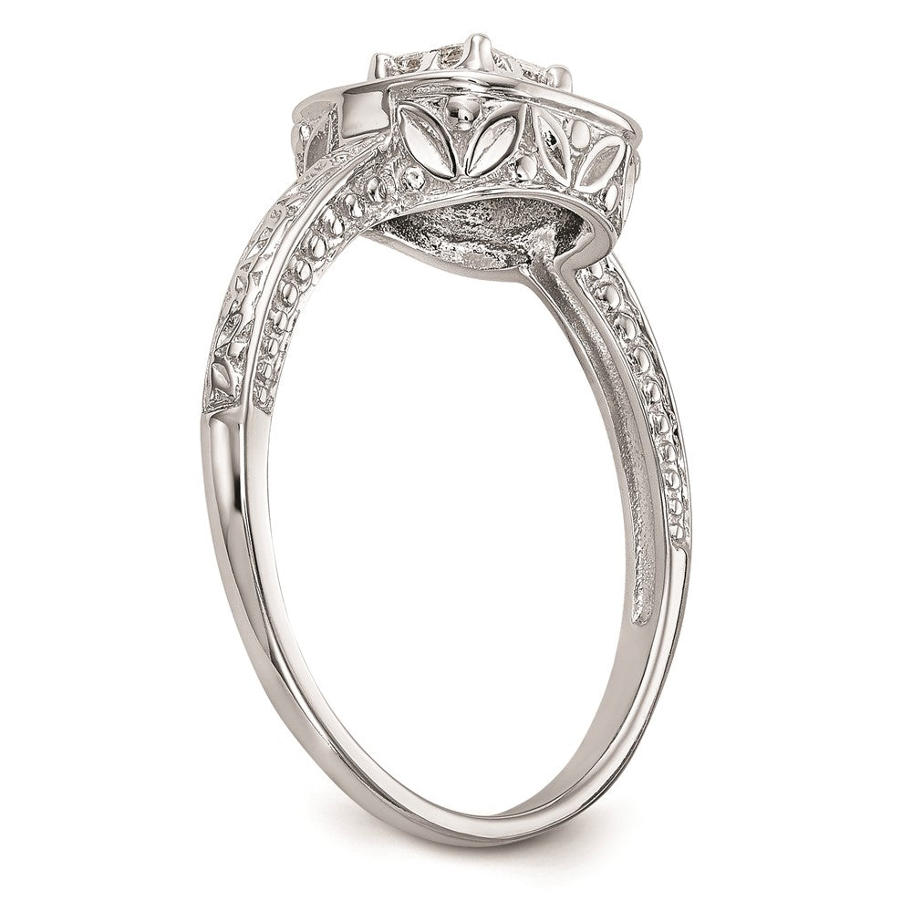 14K Weißgold Verlobungsring mit Diamant-Cluster (echte Diamanten), komplett besetzt