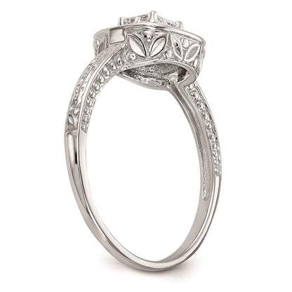14K Weißgold Verlobungsring mit Diamant-Cluster (echte Diamanten), komplett besetzt