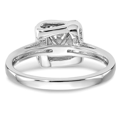 14K Weißgold Verlobungsring mit natürlichen Diamanten im Cluster-Design