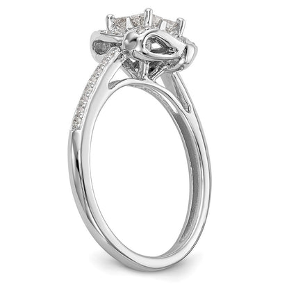 14K Weißgold Verlobungsring mit natürlichen Diamanten im Cluster-Design