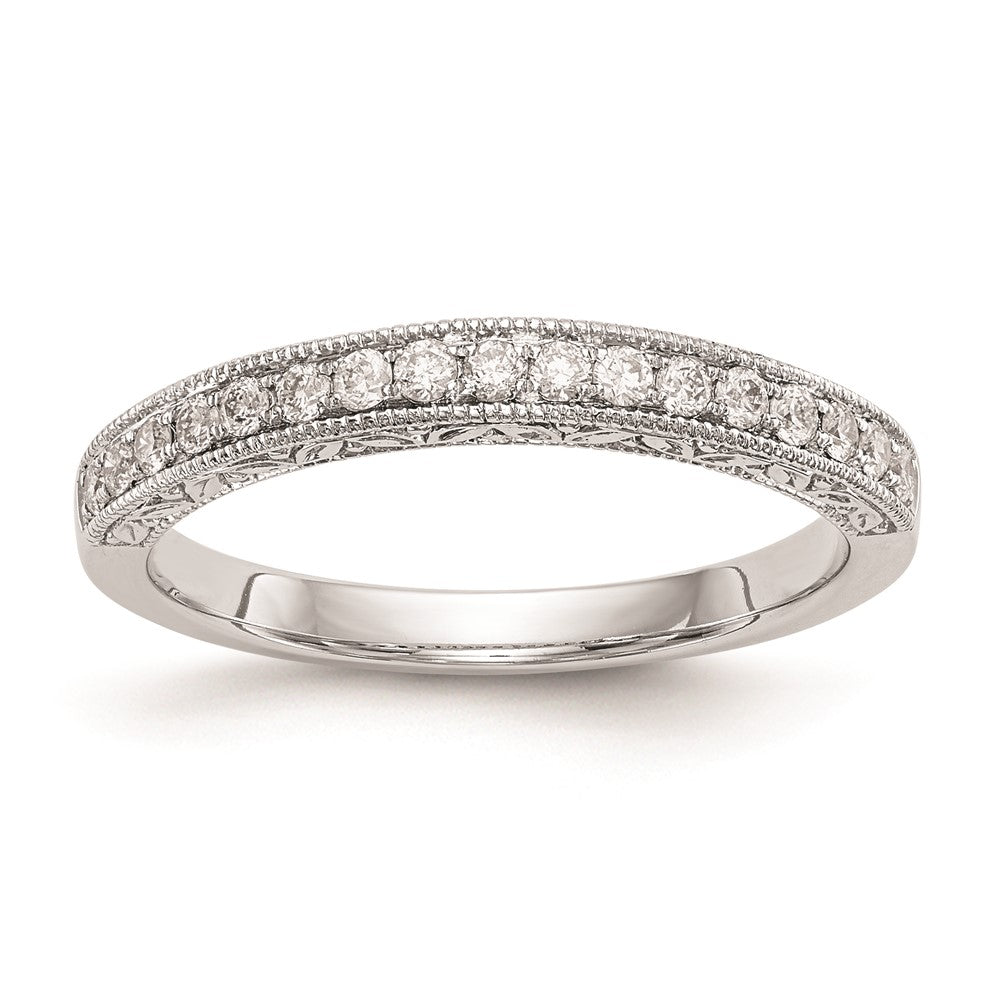 14K Weißgold Ehering mit natürlichen Diamanten