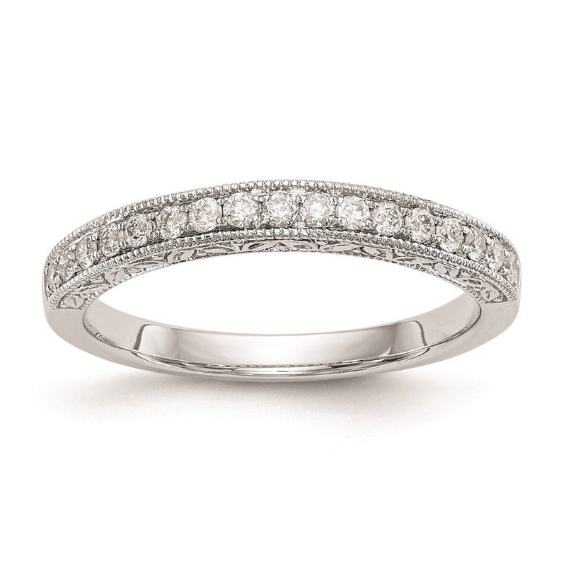 14K Weißgold Ehering mit natürlichen Diamanten