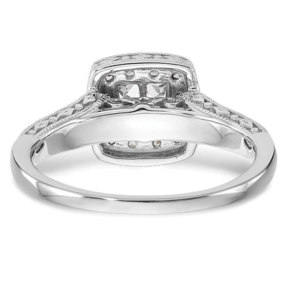 14K Weißgold Verlobungsring mit Diamant-Cluster, komplett besetzt mit echten Diamanten