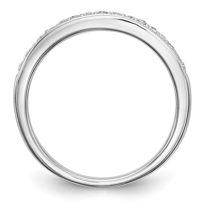 14K Weißgold Ehering mit echten Diamanten