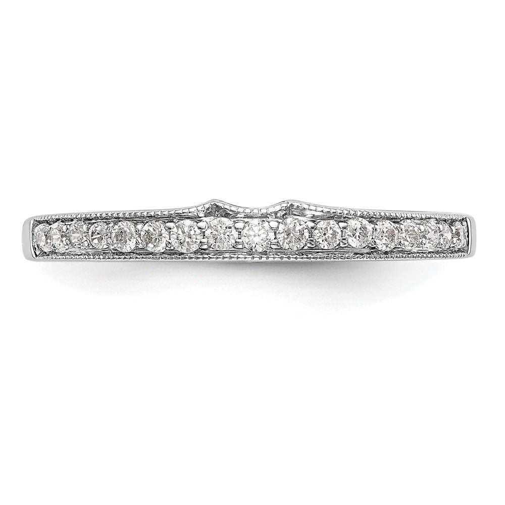 14K Weißgold Ehering mit echten Diamanten