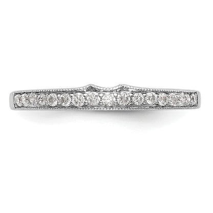 14K Weißgold Ehering mit echten Diamanten